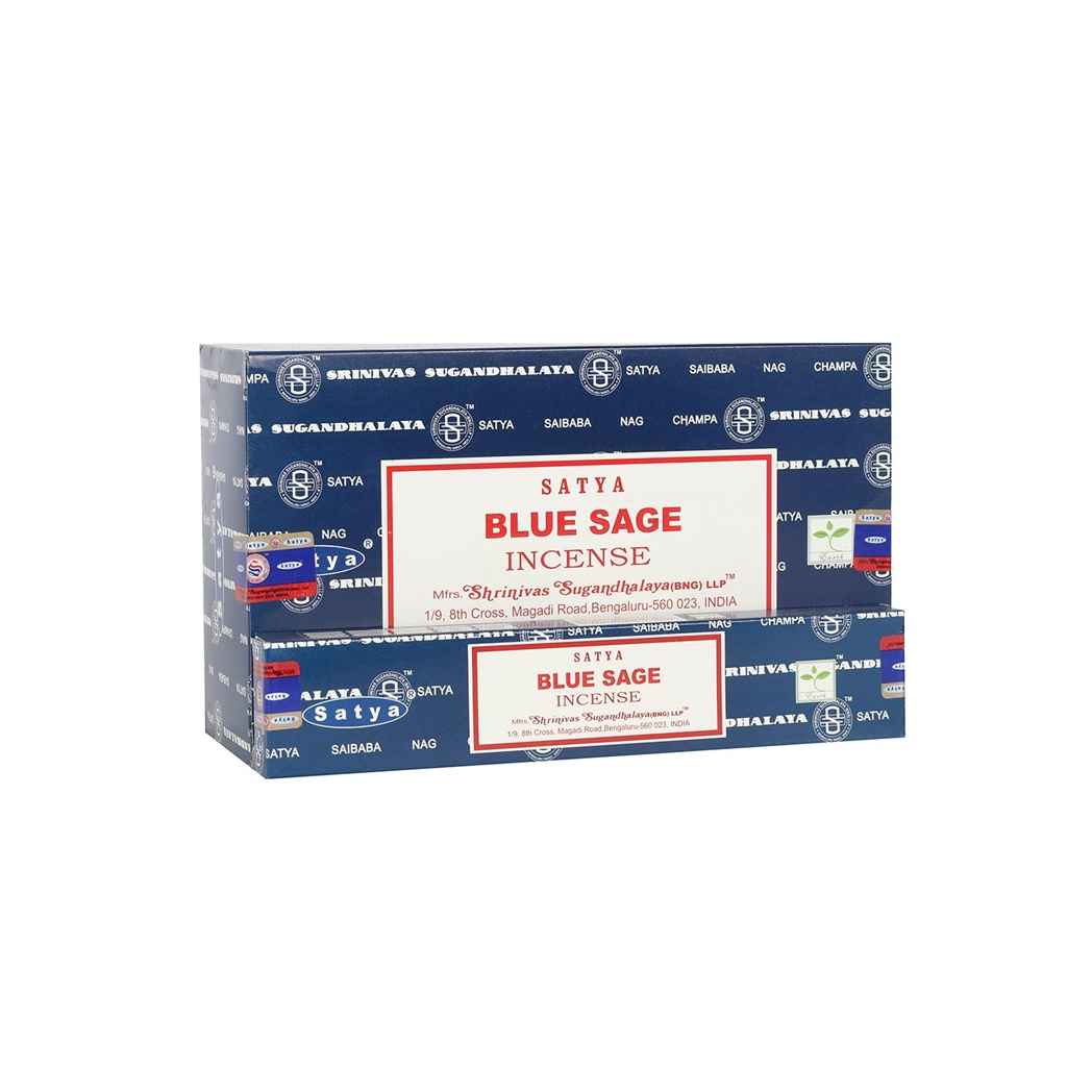 Set of 12 Packets of Blue Sage Incense Sticks by Satya