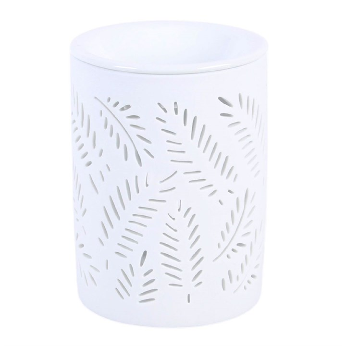 White Leafy Fern Cut Out Oil Burner and Wax Warmer