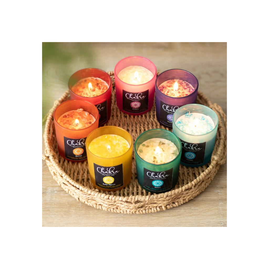 Sacral Chakra Orange Crystal Chip Candle