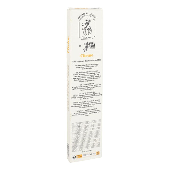 12 Packs of Native Soul Crystal Intentions Incense Citrine Chips