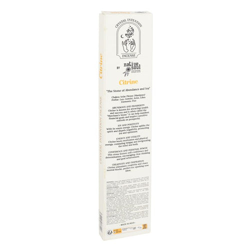 12 Packs of Native Soul Crystal Intentions Incense Citrine Chips