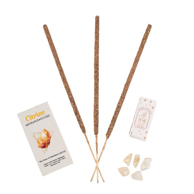 12 Packs of Native Soul Crystal Intentions Incense Citrine Chips