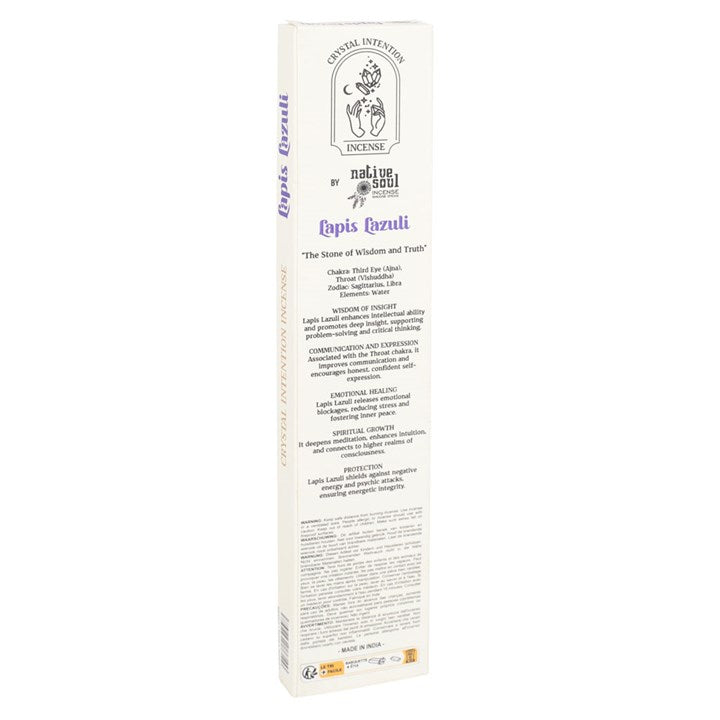 12 Packs of Native Soul Crystal Intentions Incense with Lapis Lazuli Chips