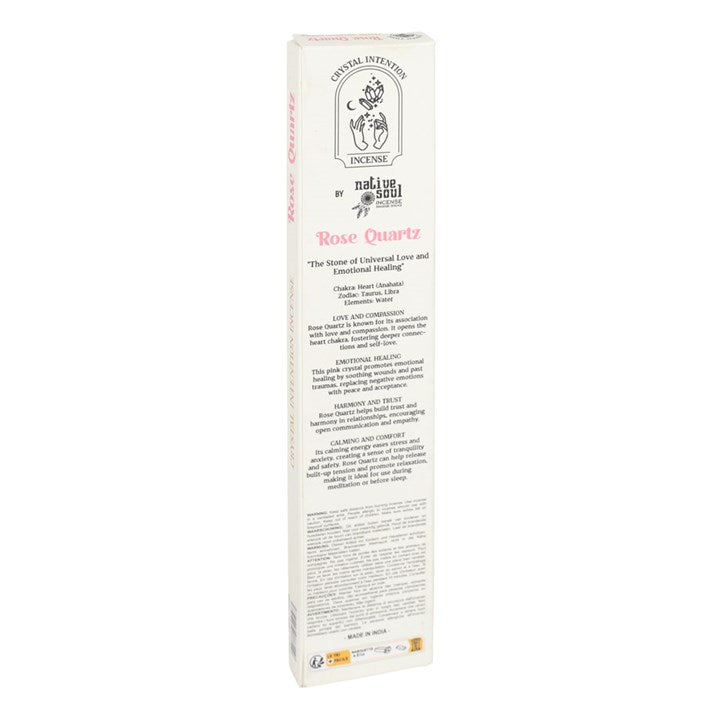 12 Packs of Native Soul Crystal Intentions Incense with Rose Quartz Chips