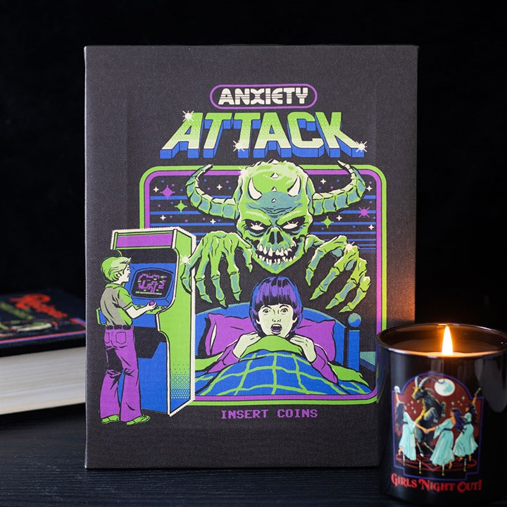 19x25cm Anxiety Attack Canvas Plaque by Steven Rhodes