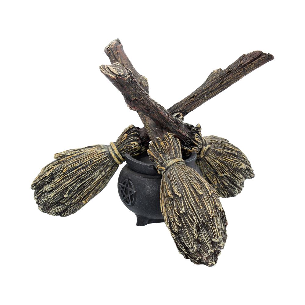 Witch Wiccan Witchcraft Broomstick Crystal Ball Holder