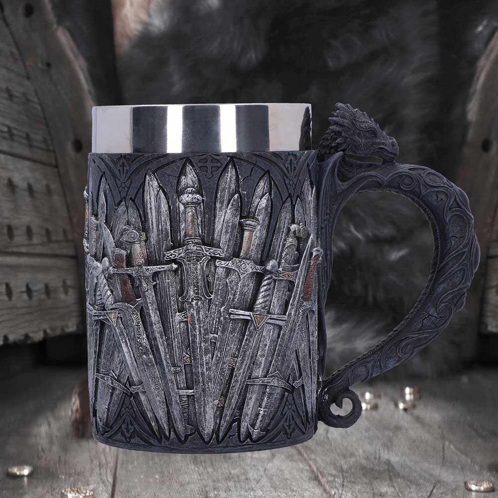 Medieval Sword Dragon Tankard Gothic Fantasy Mug