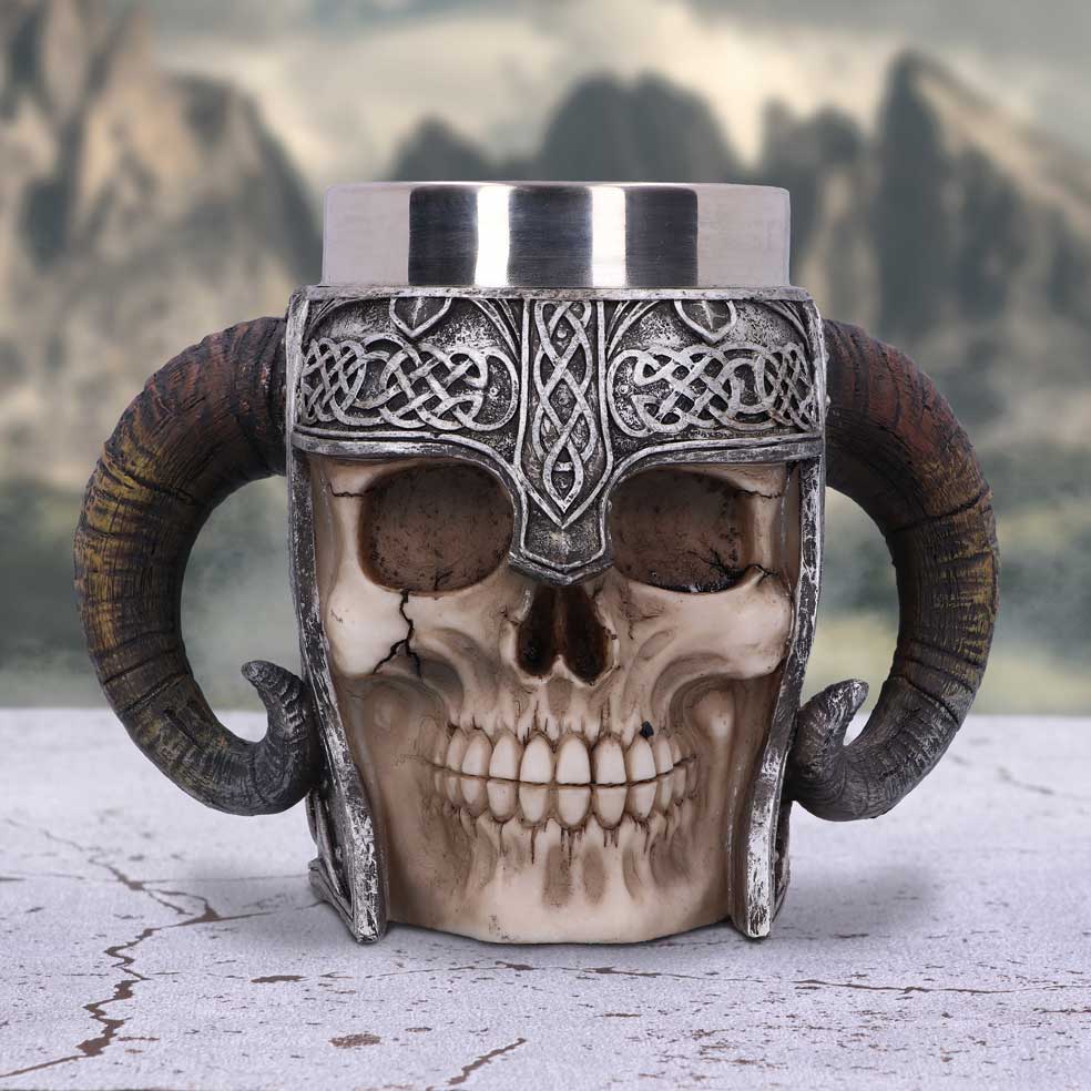 Viking Skull Helmet Tankard Historical Mug
