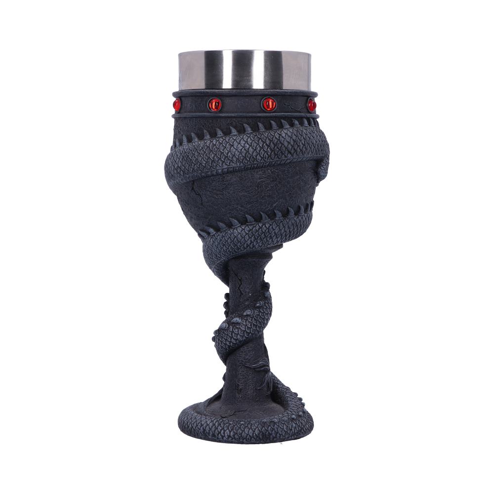 Black Chinese Dragon Coil Goblet Wine Glass