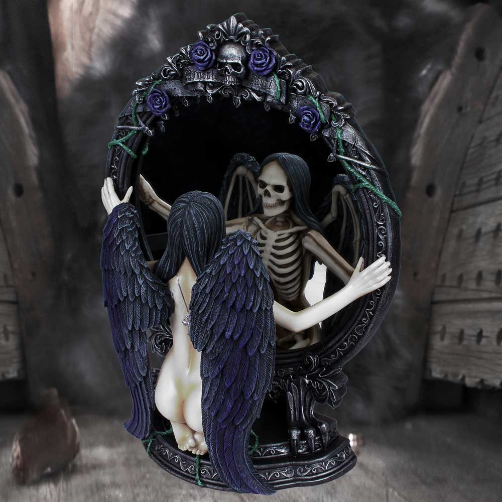 Fates Reflection Gothic Mirror Female Skeleton Ornament