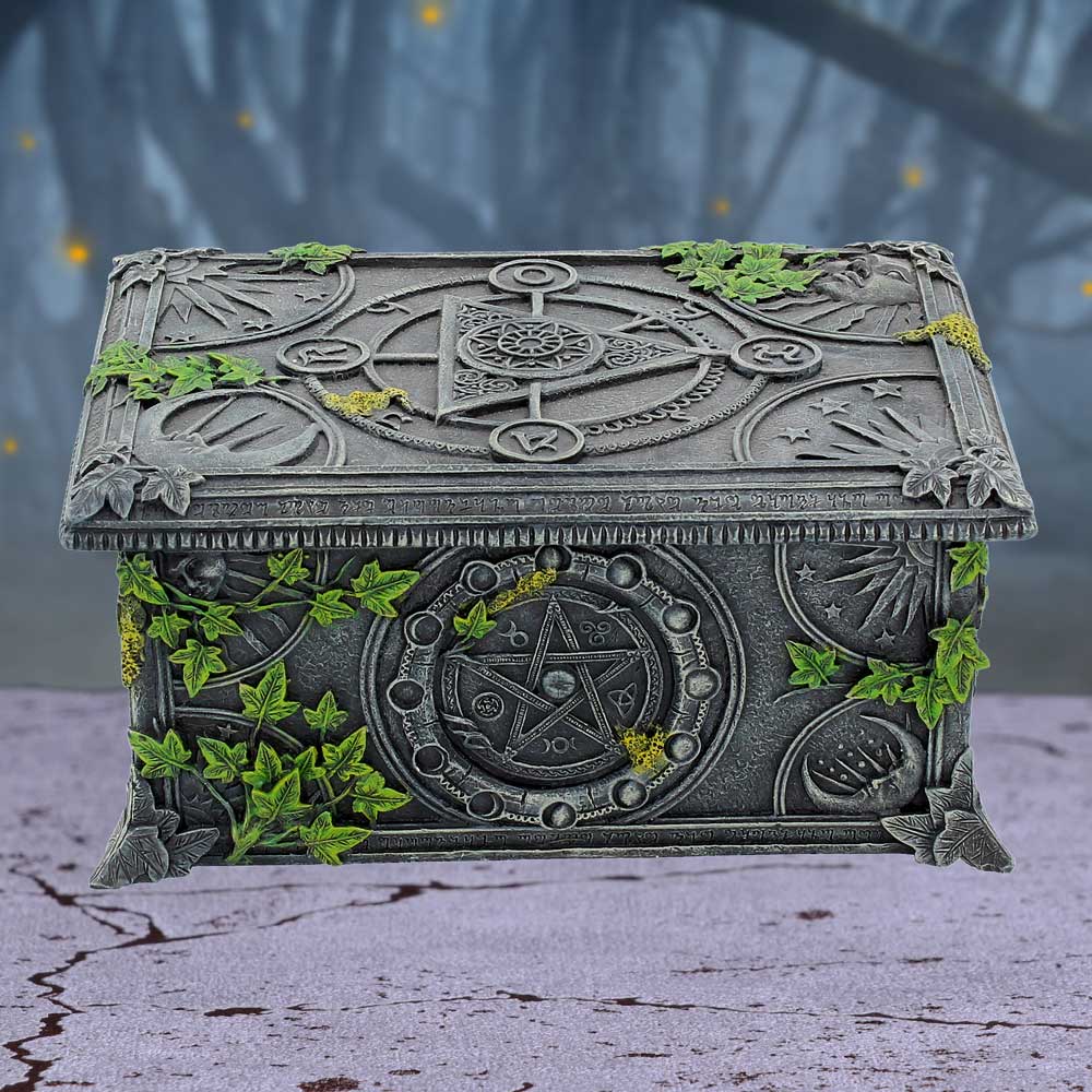 Ivy Covered Wiccan Pentagram Tarot Trinket Box