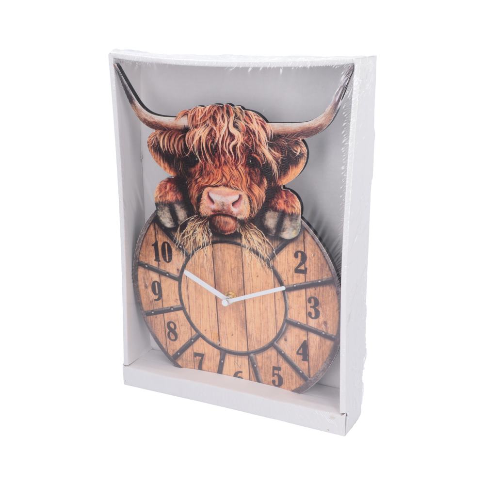 Highland Tickin' Cow Pendulum Clock