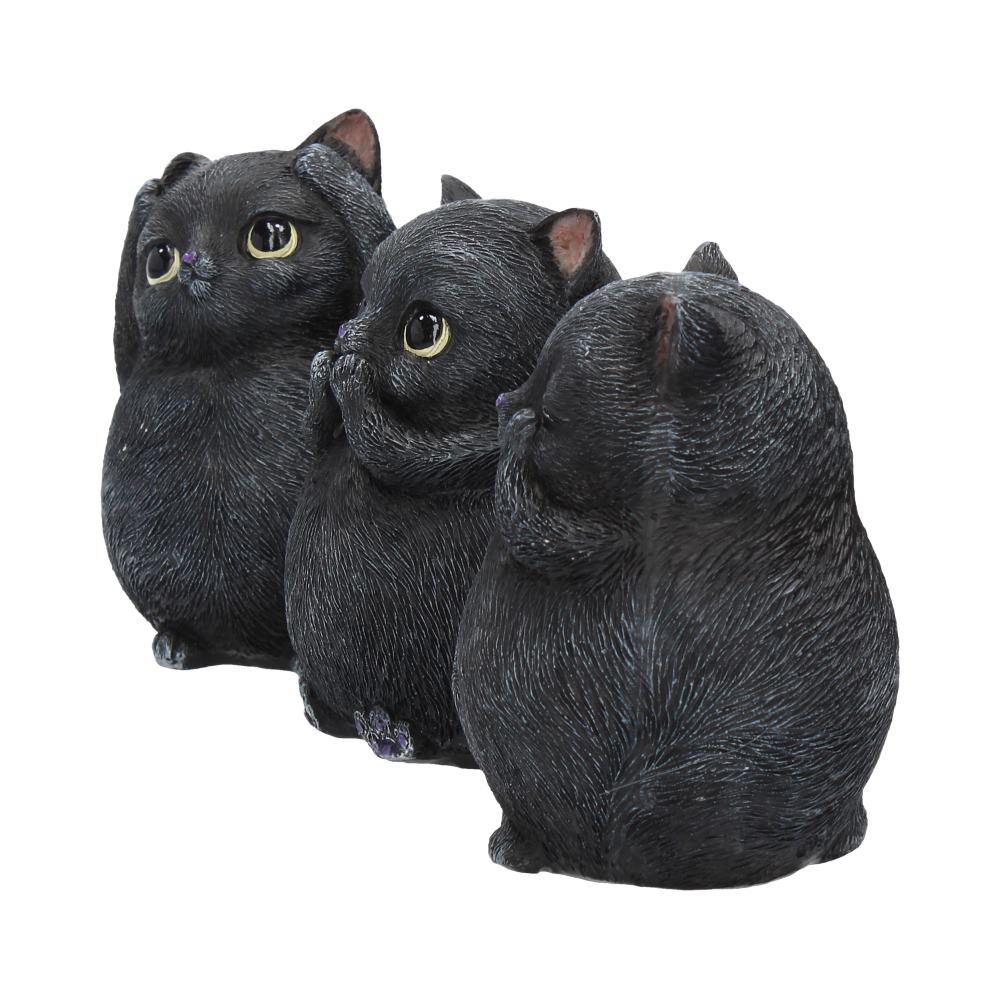Three Wise Fat Cat Figurines 8.5cm - 3 Wise Cute Cats
