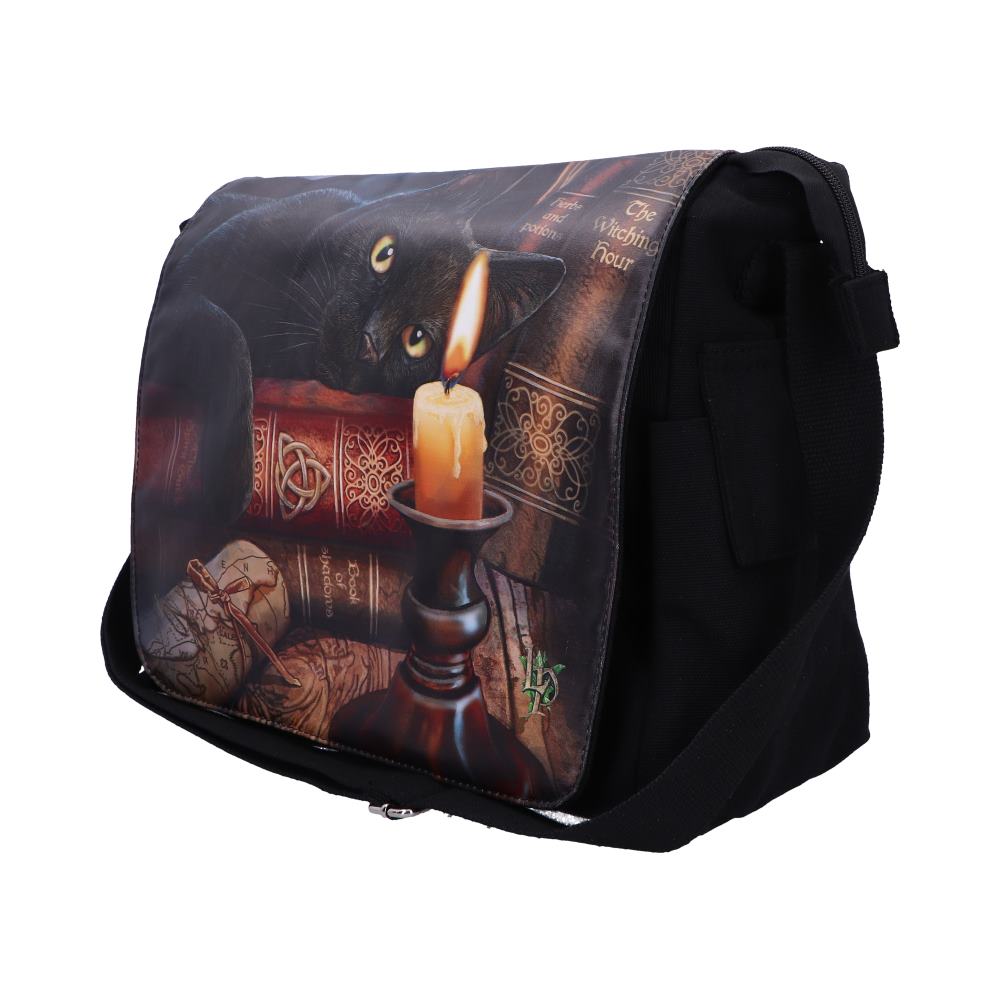 Witching Hour Cat Messenger Bag by Lisa Parker