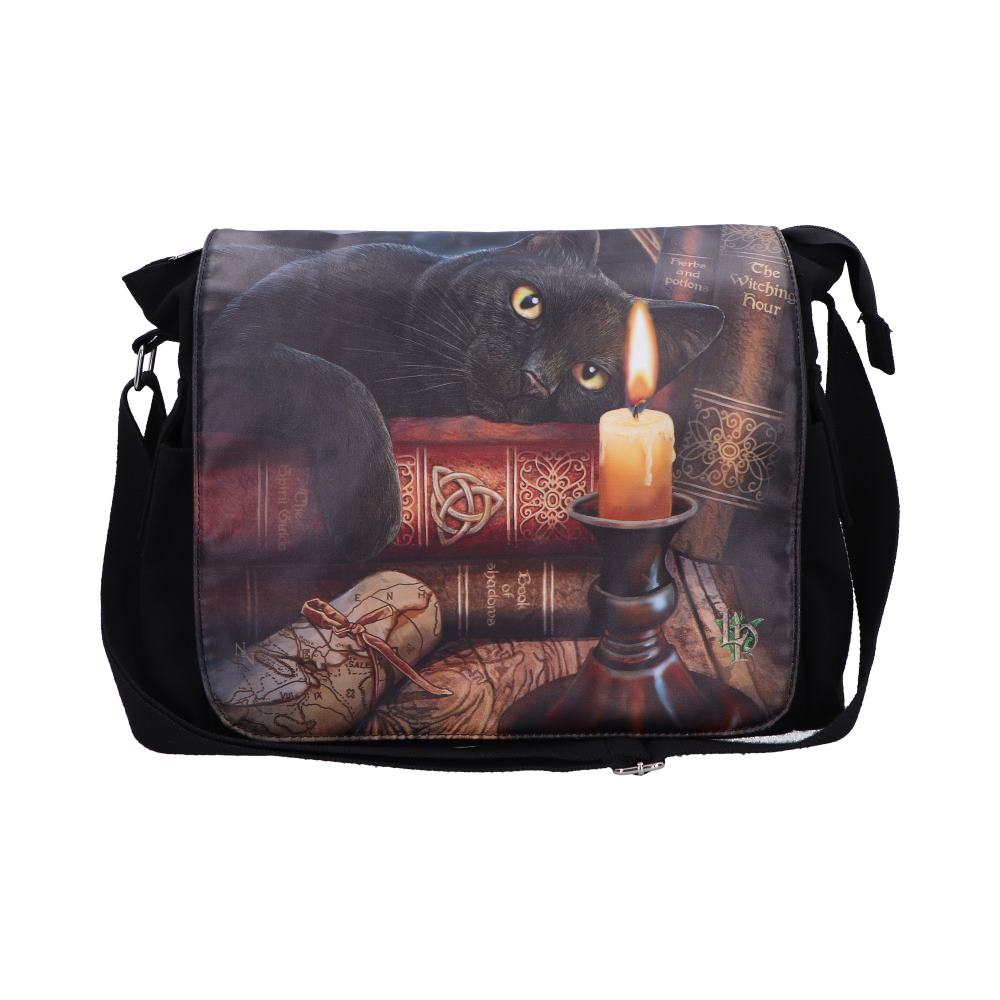 Witching Hour Cat Messenger Bag by Lisa Parker