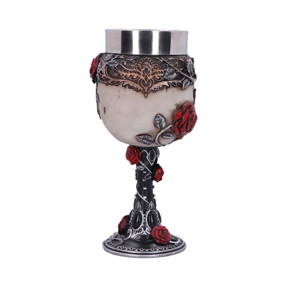 Gothic Roses Goblet Skull Horror Roses Wine Glass