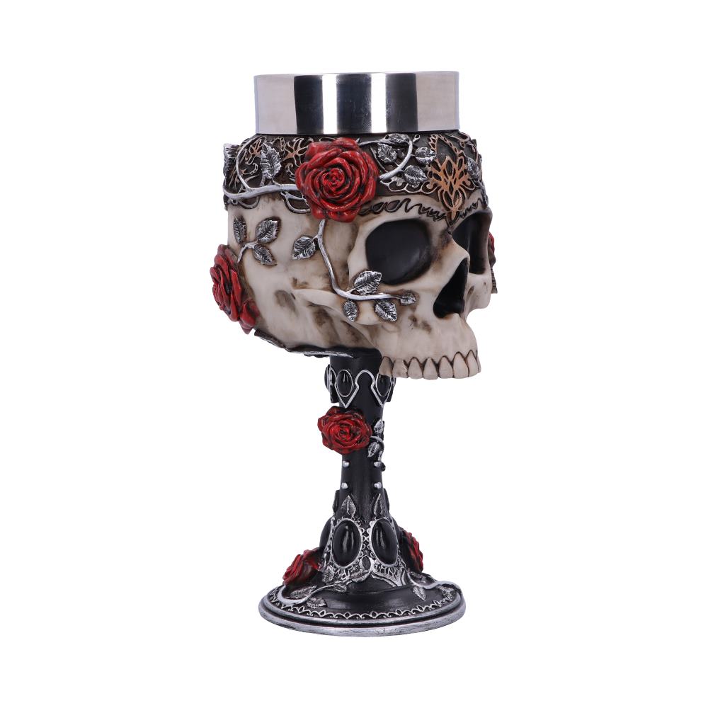 Gothic Roses Goblet Skull Horror Roses Wine Glass