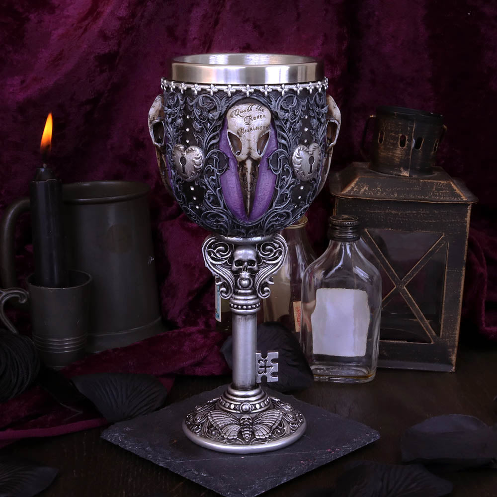 Edgar Allen Poe Nevermore Raven Goblet