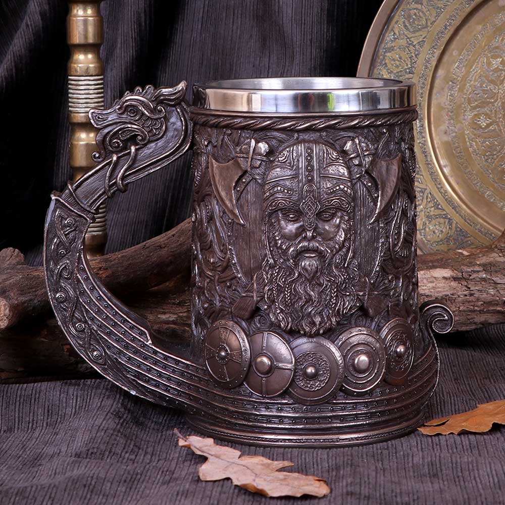 Bronze Drakkar Dragon Boat Viking Tankard