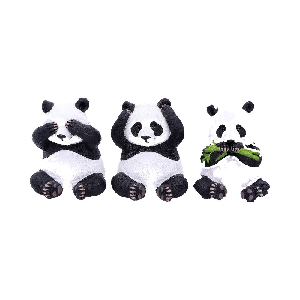 Three Wise Pandas Bear Ornaments