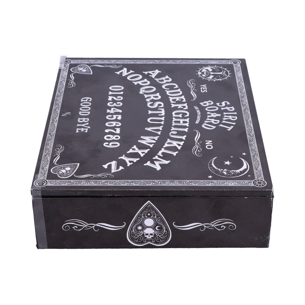 Black and White Spirit Board and Planchette Jewellery Storage Box with Mirror