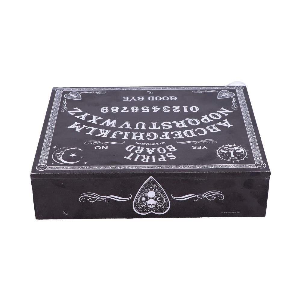 Black and White Spirit Board and Planchette Jewellery Storage Box with Mirror