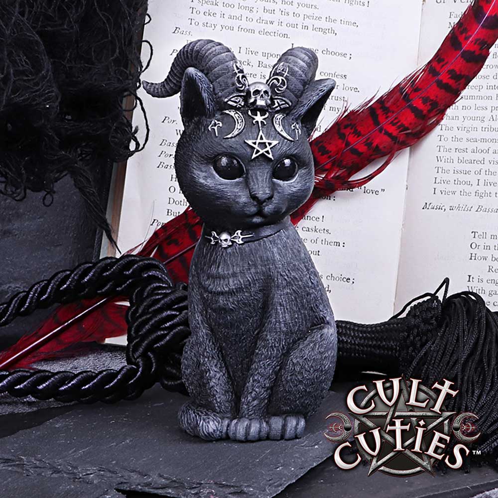 Pawzuph Horned Occult Cat Figurine