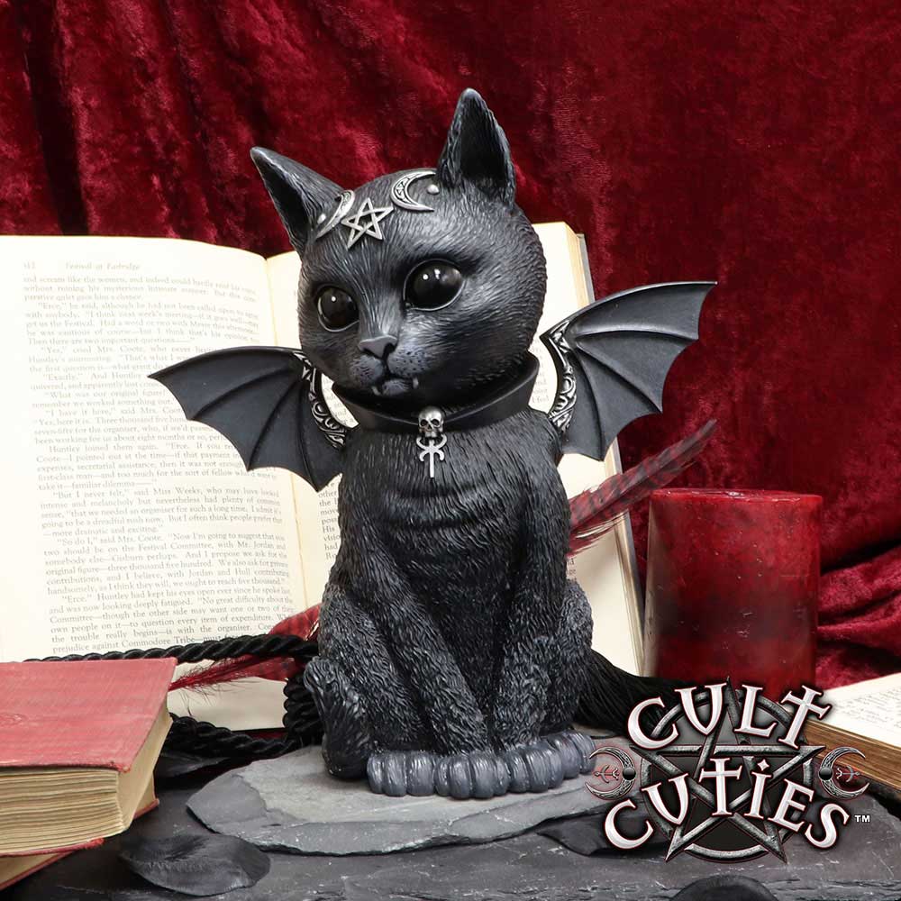 Large Malpuss Winged Occult Cat Figurine