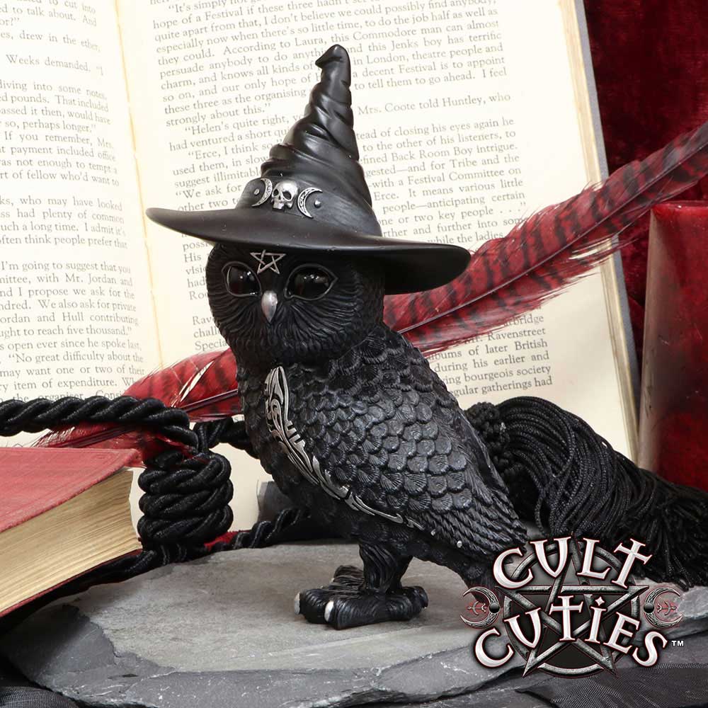 Owlocen Witches Hat Occult Owl Figurine