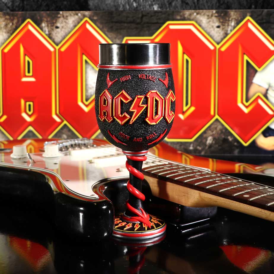 AC/DC High Voltage Rock and Roll Goblet Lighting Horns Wine Glass