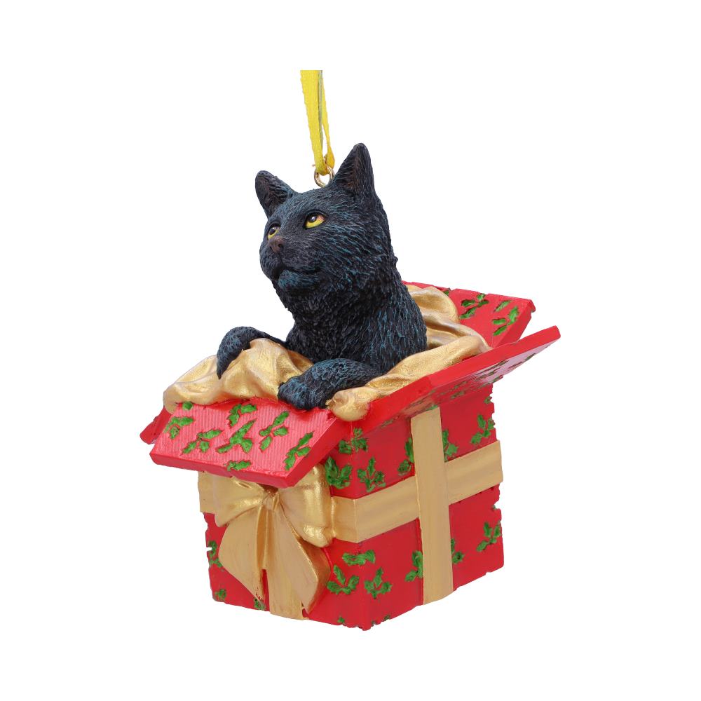 Lisa Parker Present Cat Hanging Ornament 9cm