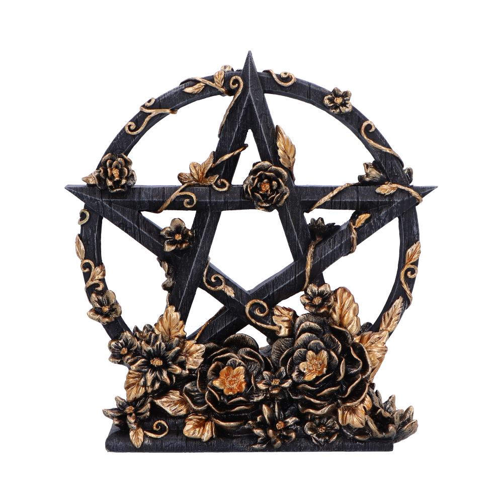 Dark Floral Decorative Pentagram Ornament