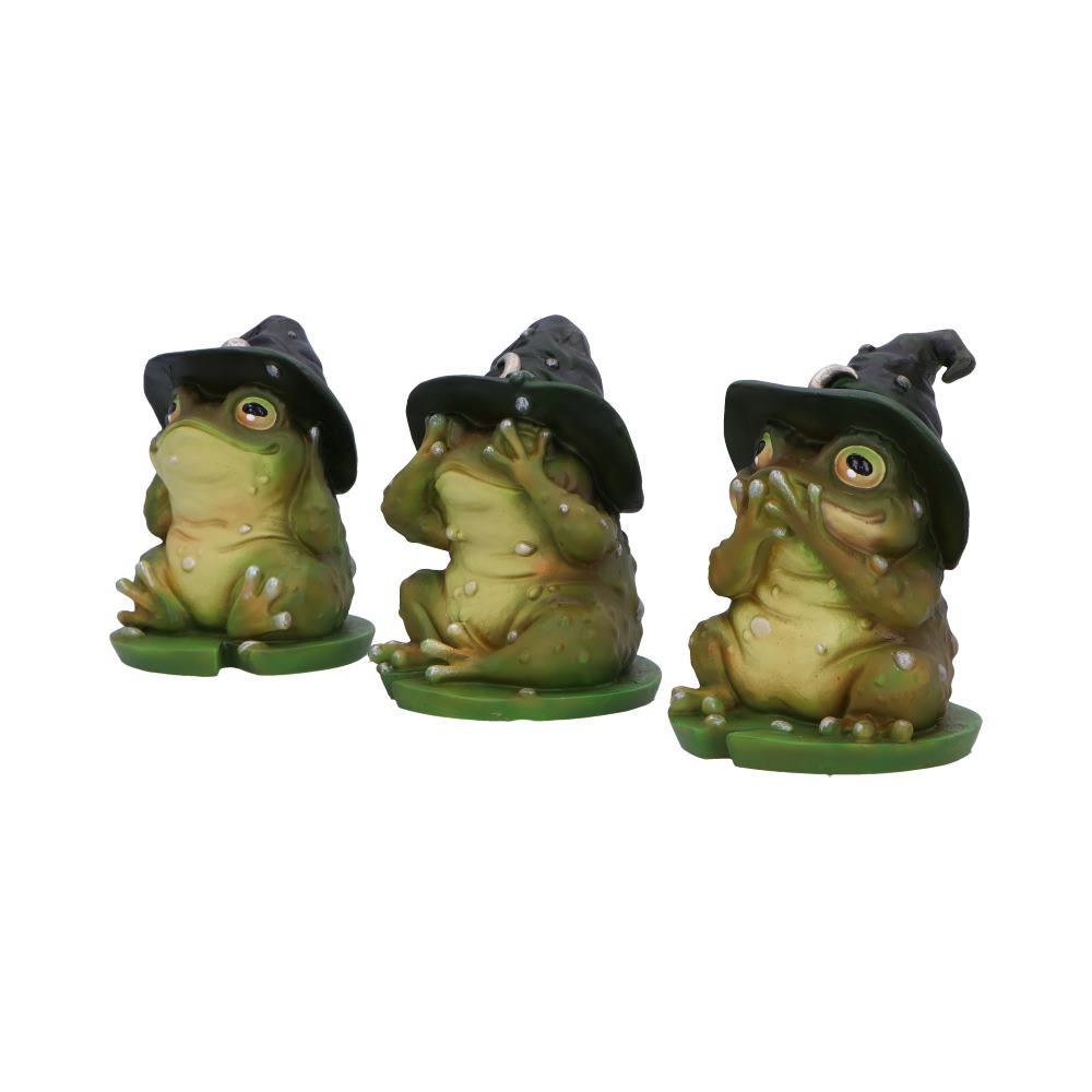 Three Wise Wizard Toad Figurines