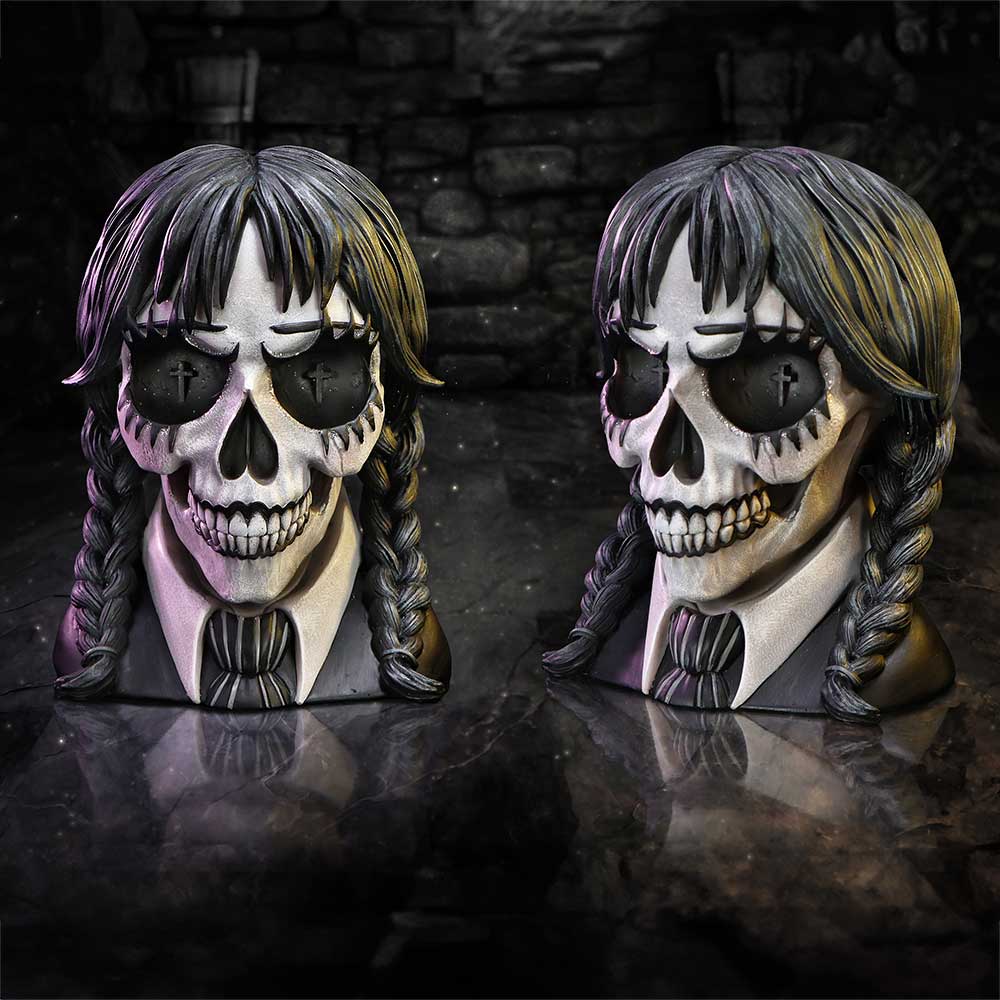 Dark Glare Gothic School Girl Skull by Nemesis Now