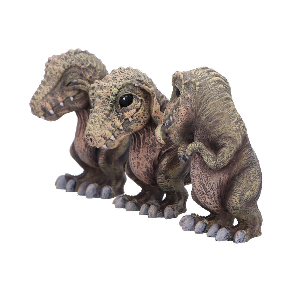 Three Wise See No, Hear No, Speak No,  Tyrannosaurus Rex Dinosaur Figurines