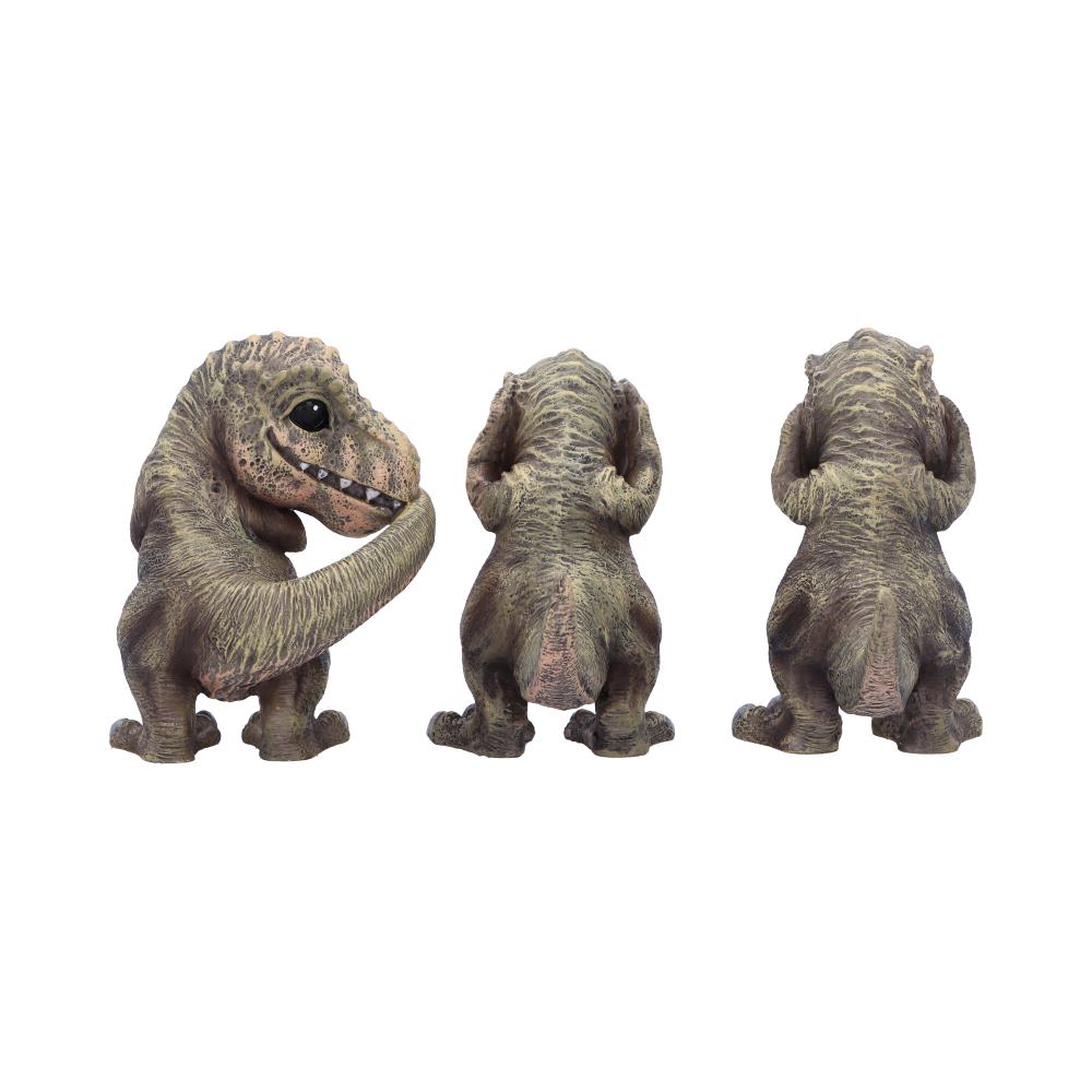 Three Wise See No, Hear No, Speak No,  Tyrannosaurus Rex Dinosaur Figurines