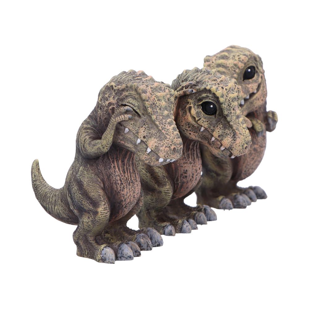 Three Wise See No, Hear No, Speak No,  Tyrannosaurus Rex Dinosaur Figurines