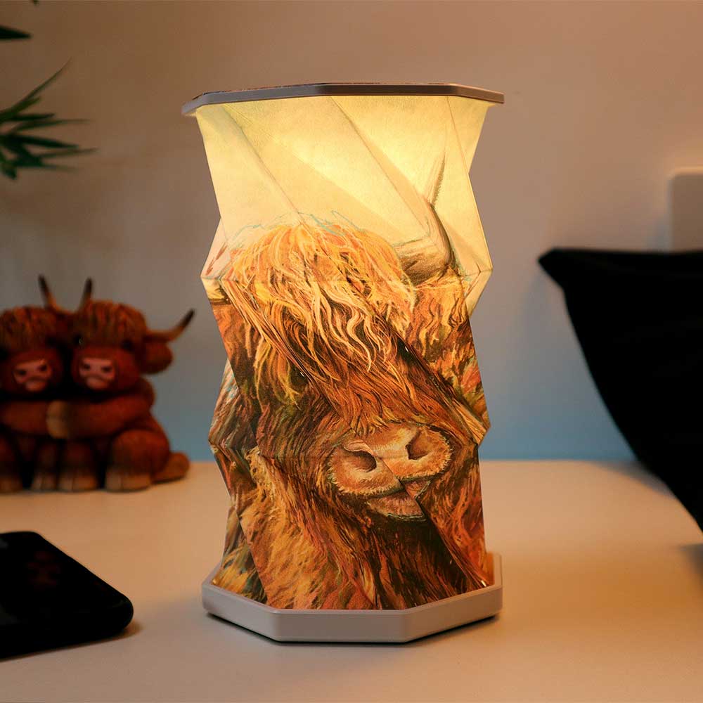 Highland Cow Foldable Lamp Rechargeable USB Powered