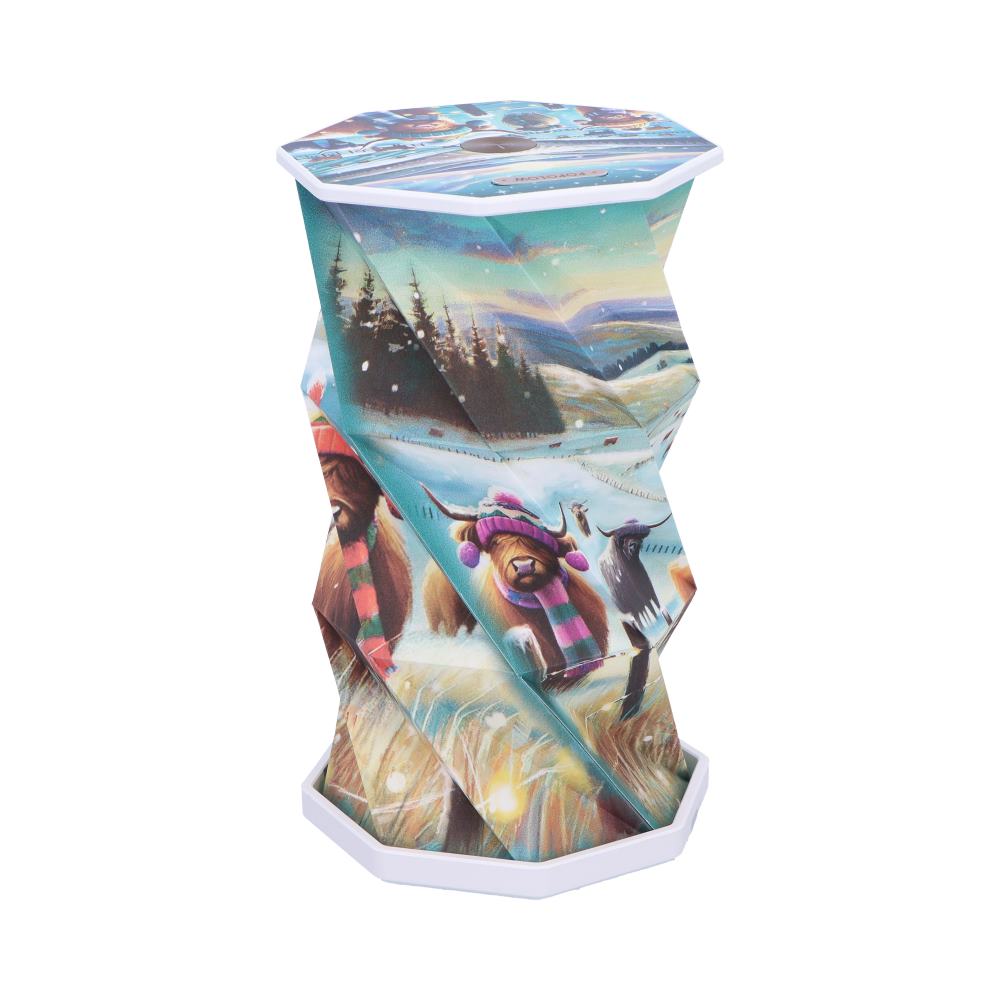 Winter Highland Cows Foldable LED Lamp 21cm