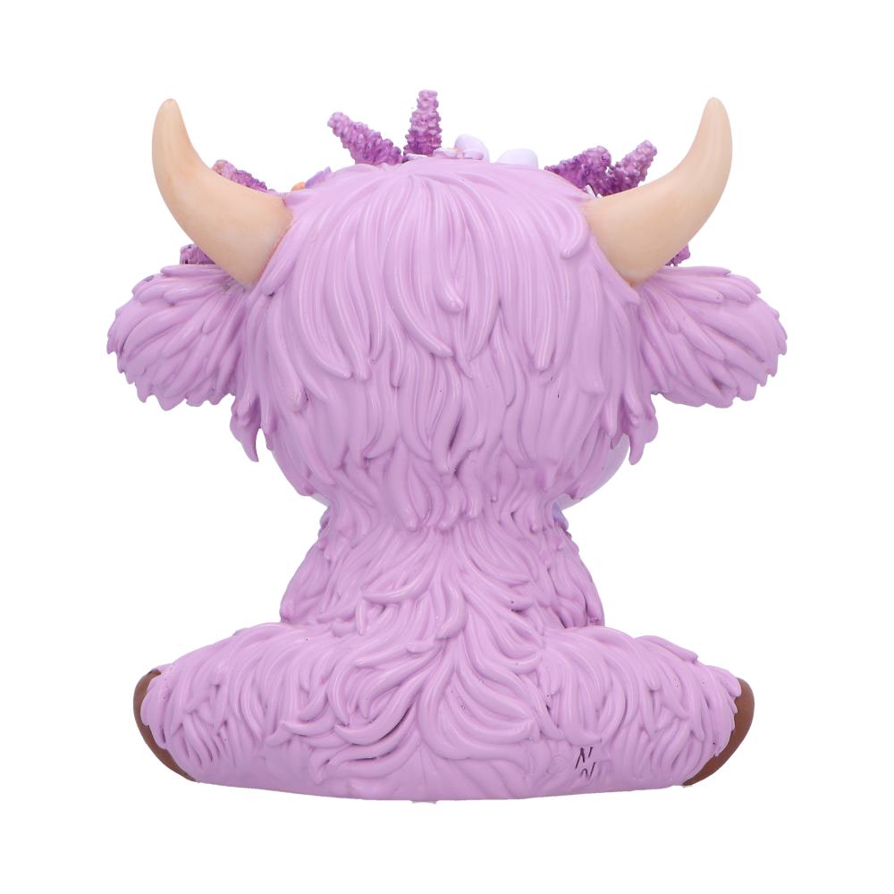 Hyacinth Purple Flower Cow Figurine 10.8cm