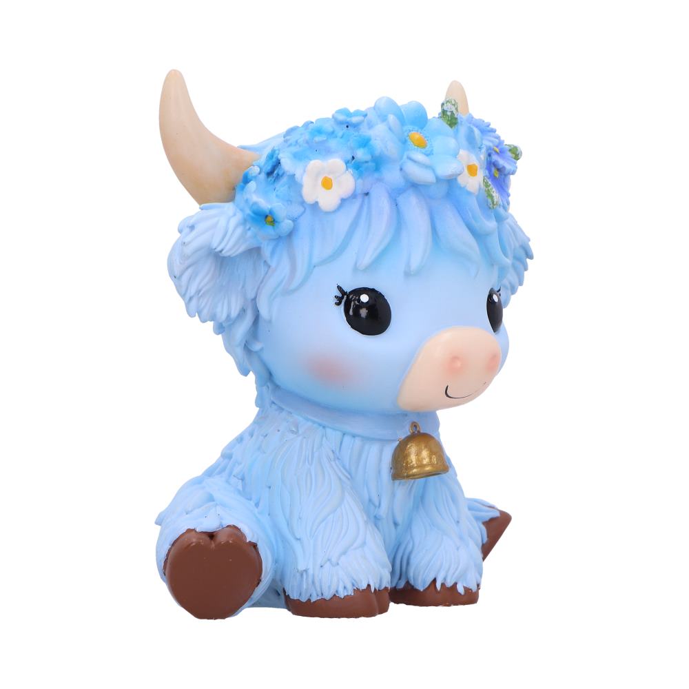 Bluebell Blue Flower Cow Figurine 10.8cm