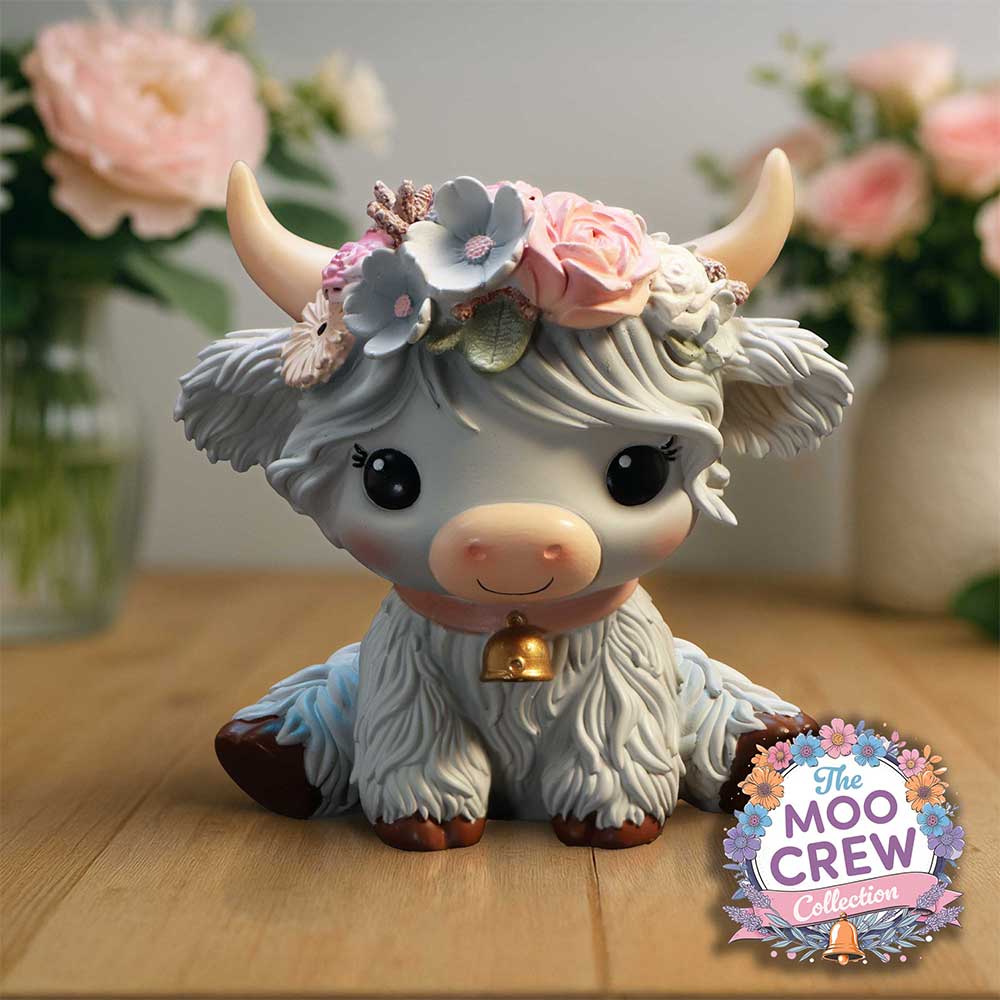 Magnolia Grey Flower Cow 10.8cm