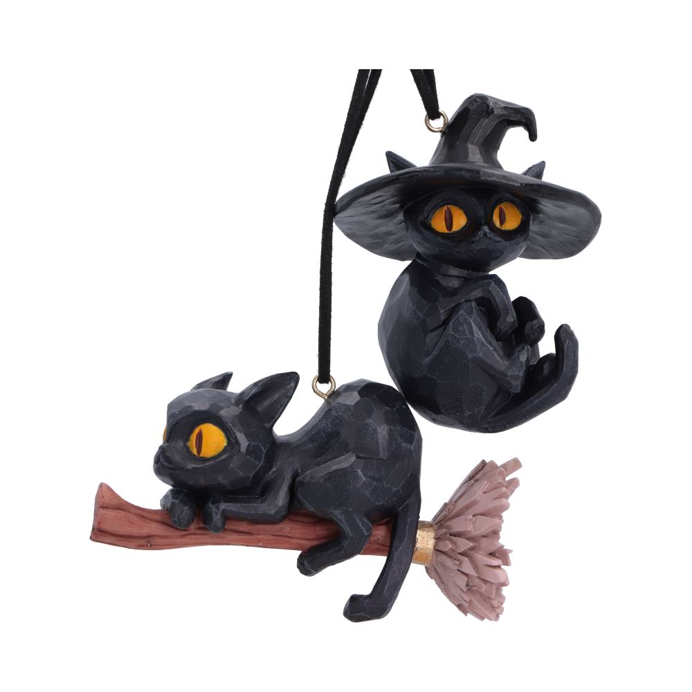 Curse and Claw Halloween Cats Hanging Ornaments (Set of 2) 7cm