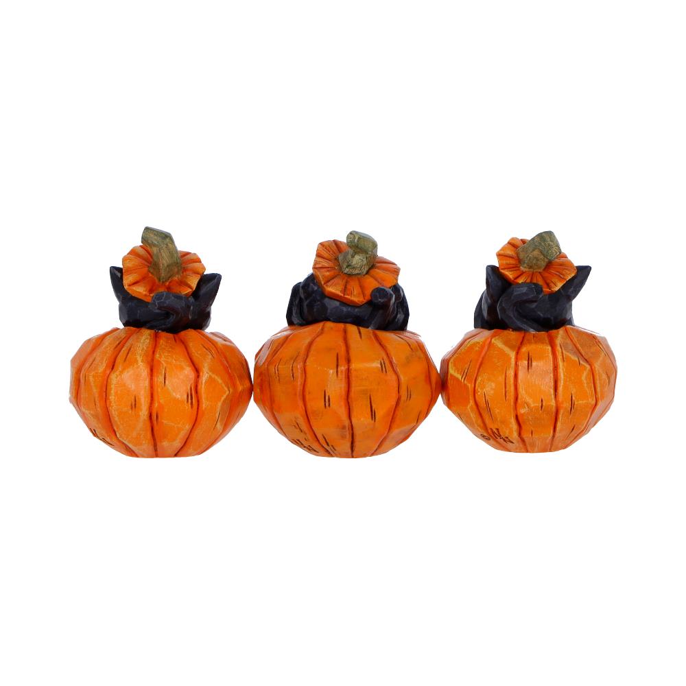 Three Wise Halloween Pumpkin Patch Cats 7.7cm