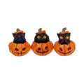 Three Wise Halloween Pumpkin Patch Cats 7.7cm