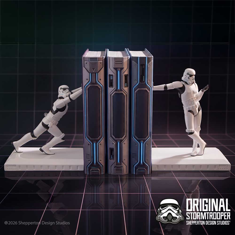 Original Stormtrooper Working Hard Hardly Working Bookends 18.5cm