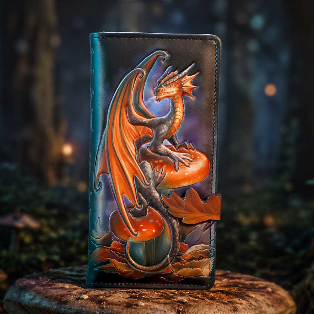 Anne Stokes Mushroom Dragon Embossed Purse 18.7cm