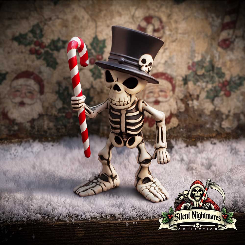 Candy Man Christmas Skeleton Figurine 10.5cm
