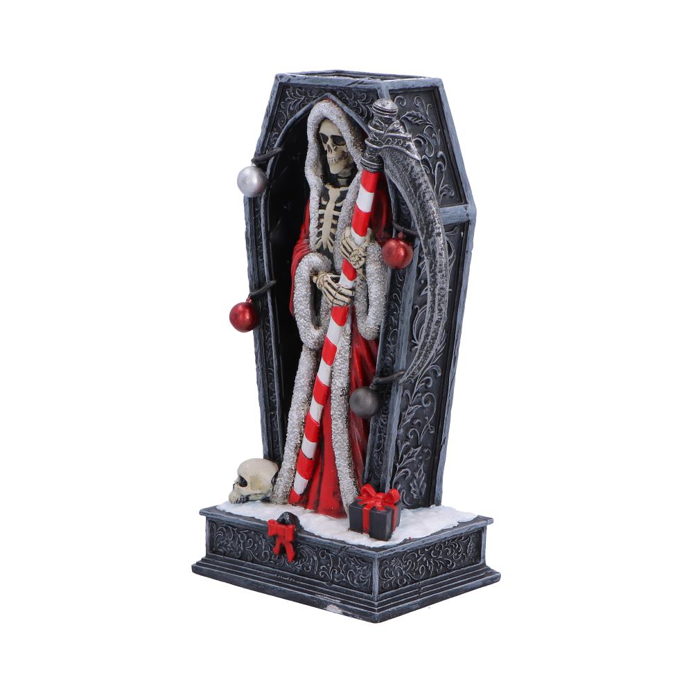 Merry Cryptmas Christmas Reaper Coffin Figurine 17.5cm