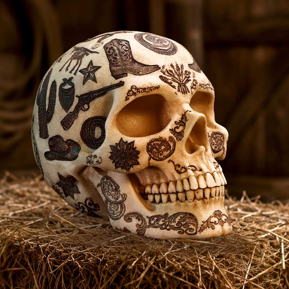 Wild West Lone Ranger Skull 14.7cm